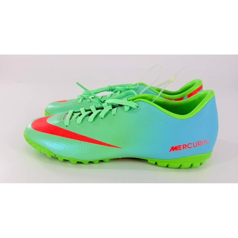 Nike Mercurial 555615-380 Men's SZ 7.5 Green Blue Indoor Soccer Shoes Cleats New